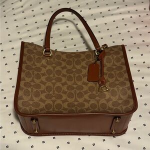 Coach Tan and Brown Signature Tote